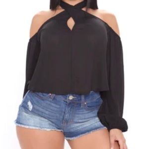 Black fashion nova blouse